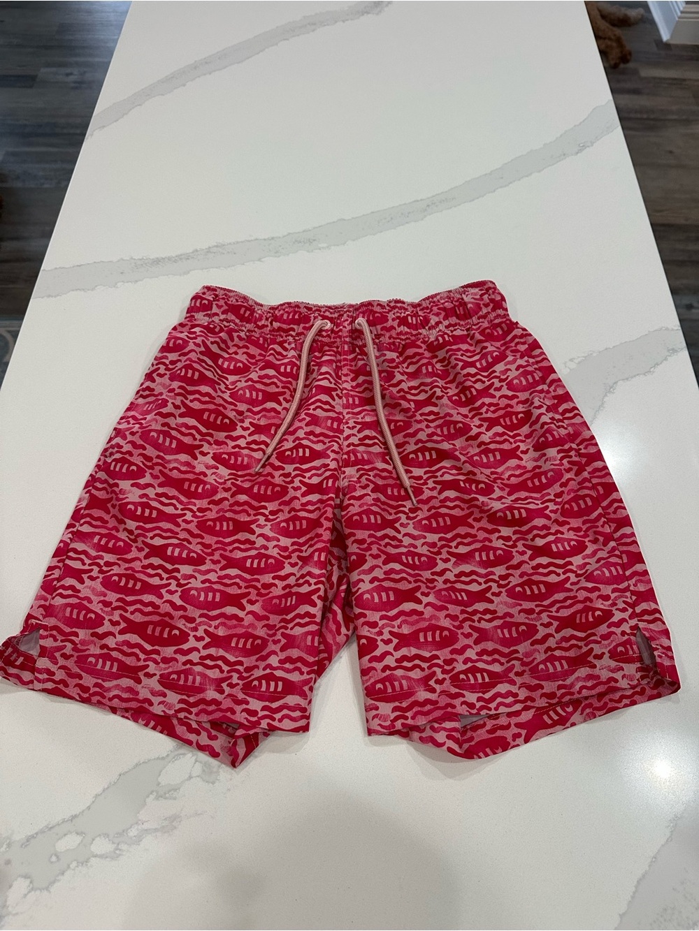 George Pink Red Patterned Men's Swim Trunks